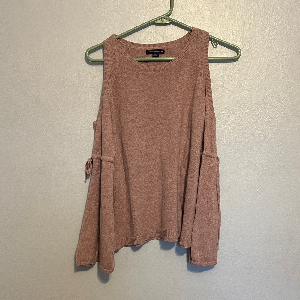 American Eagle Outfitters Blush Cold Shoulder Blouse